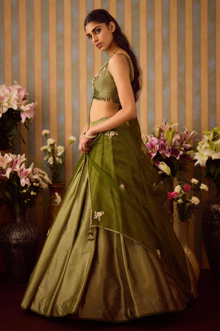 Lehenga Set – Green Festive Wedding – Shyam Narayan Prasad