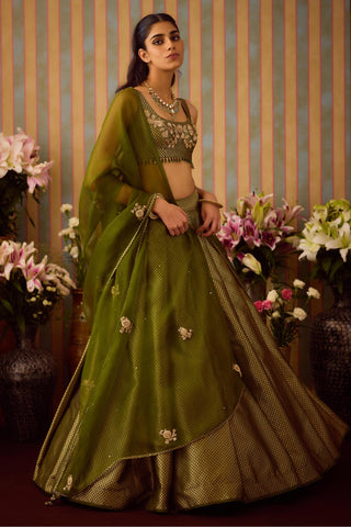 Lehenga Set – Green Festive Wedding – Shyam Narayan Prasad