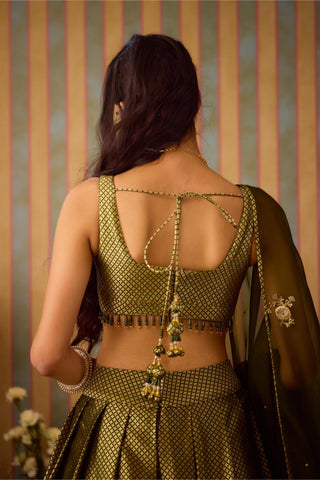 Lehenga Set – Green Festive Wedding – Shyam Narayan Prasad