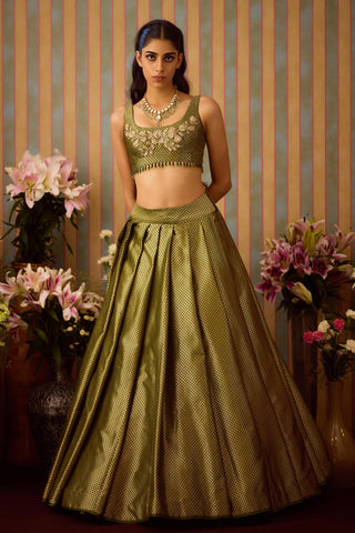 Lehenga Set – Green Festive Wedding – Shyam Narayan Prasad