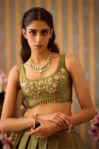 Lehenga Set – Green Festive Wedding – Shyam Narayan Prasad