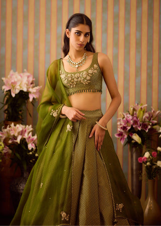 Lehenga Set – Green Festive Wedding – Shyam Narayan Prasad