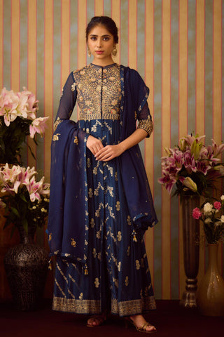 Anarkali Set – Blue Festive Wedding – Shyam Narayan Prasad