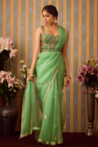Saree Set – Green Festive Wedding – Shyam Narayan Prasad