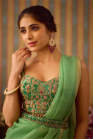 Saree Set – Green Festive Wedding – Shyam Narayan Prasad