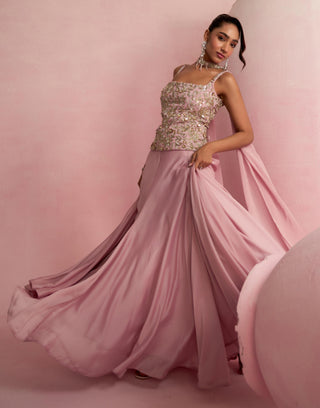 Lehenga Set For Festive Wear - Purple Solene Lehenga Set by Prevasu