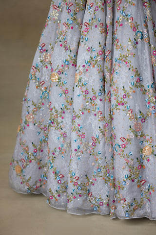 Gray Gown for Contemporary Wear – Sparrow by Shasha Gaba