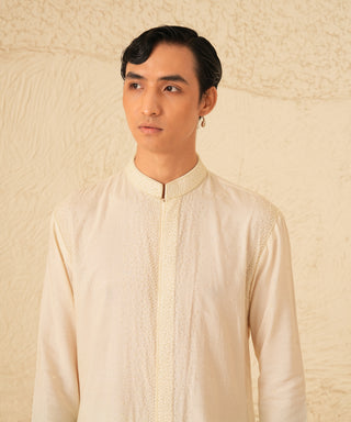 Kurta Set for Indian Wedding – Ivory Serenel Avion by Shreyansh Designs