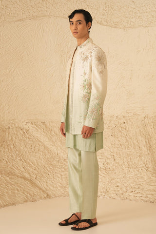 Indo Western Jacket Set for Contemporary Wear – Ivory Serenel Aeris by Shreyansh Designs