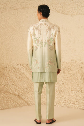 Indo Western Jacket Set for Contemporary Wear – Ivory Serenel Aeris by Shreyansh Designs