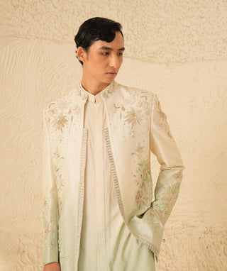 Indo Western Jacket Set for Contemporary Wear – Ivory Serenel Aeris by Shreyansh Designs
