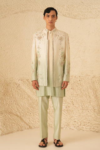 Indo Western Jacket Set for Contemporary Wear – Ivory Serenel Aeris by Shreyansh Designs