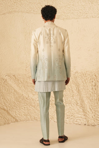 Indo Western Jacket Set for Indian Wedding – Ivory Serenel Argon by Shreyansh Designs