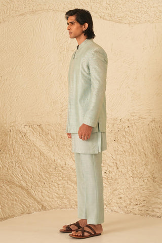 Indo Western Jacket Set for Indian Wedding – Blue Serenel Zoren by Shreyansh Designs