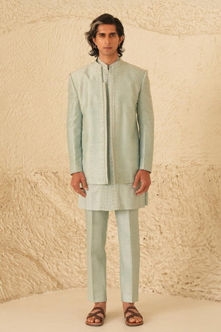 Indo Western Jacket Set for Indian Wedding – Blue Serenel Zoren by Shreyansh Designs