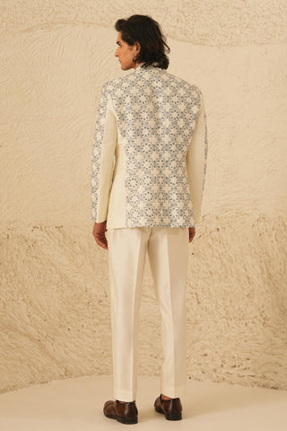 Ivory Bandhgala Set for Indian Wedding – Serenel Eryx by Shreyansh Designs