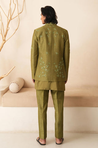Green Indo Western Jacket for Indian Wedding – Serenel Edgar by Shreyansh Designs