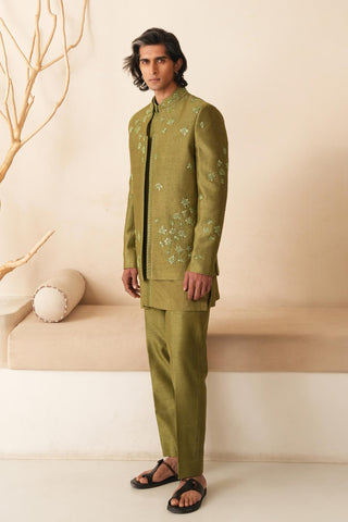 Green Indo Western Jacket for Indian Wedding – Serenel Edgar by Shreyansh Designs