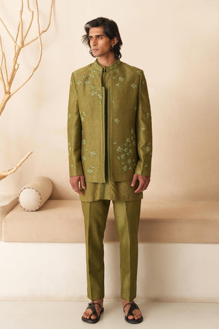 Green Indo Western Jacket for Indian Wedding – Serenel Edgar by Shreyansh Designs