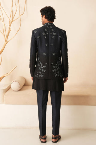 Indo-Western Jacket Set for Indian Wedding - Blue Serenel Viserion by Shreyansh Designs