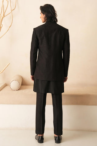 Black Indo-Western Set for Indian Wedding - Serenel Leonzio by Shreyansh Designs