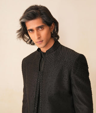 Black Indo-Western Set for Indian Wedding - Serenel Leonzio by Shreyansh Designs