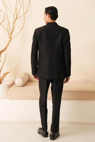 Black Jacket Set for Indian Wedding - Black Serenel Bastine by Shreyansh Designs
