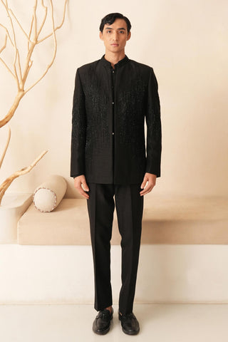 Black Jacket Set for Indian Wedding - Black Serenel Bastine by Shreyansh Designs