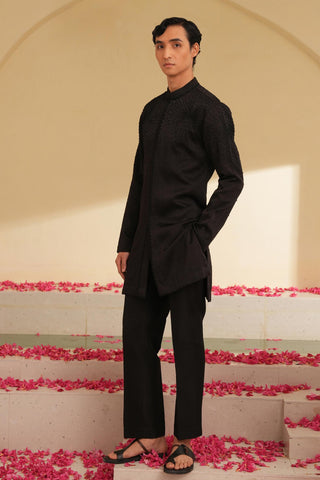 Kurta Set for Indian Wedding – Serenel Anthoney Black by Shreyansh Designs