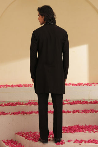 Men’s Kurta Set for Indian Wedding – Serenel Yuri Black by Shreyansh Designs