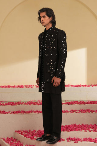 Indo Western Set for Indian Wedding – Black Serenel Ardein by Shreyansh Designs