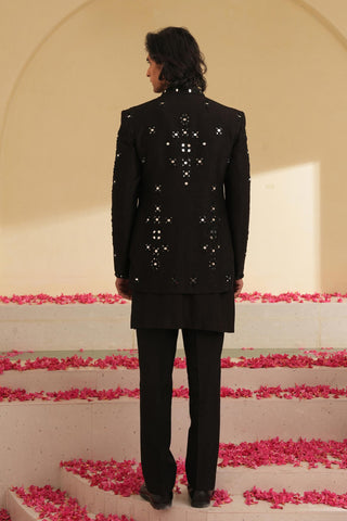 Indo Western Set for Indian Wedding – Black Serenel Ardein by Shreyansh Designs