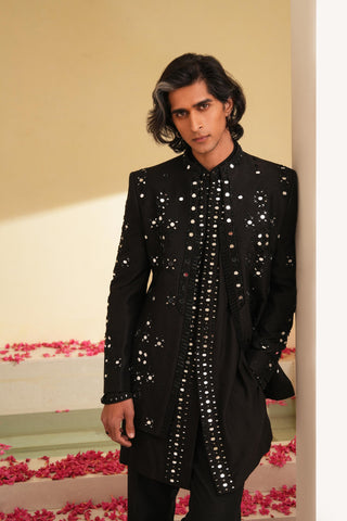 Indo Western Set for Indian Wedding – Black Serenel Ardein by Shreyansh Designs