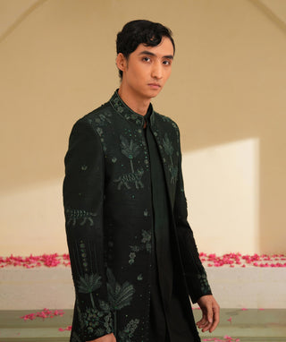 Indo Western Set for Indian Wedding – Black Serenel Mikhail by Shreyansh Designs