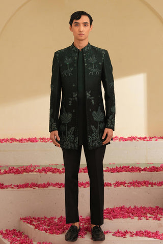 Indo Western Set for Indian Wedding – Black Serenel Mikhail by Shreyansh Designs