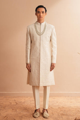 Sherwani Set for Indian Wedding – Ivory Serenel Ishamel by Shreyansh Designs