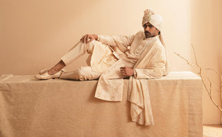 Sherwani Set for Indian Wedding – Pink Serenel Azehrain by Shreyansh Designs