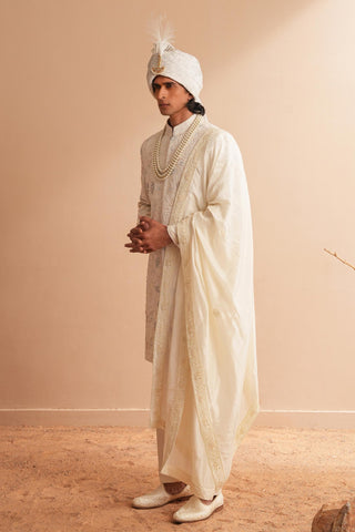 Sherwani Set for Indian Wedding – Ivory Serenel Vladimir by Shreyansh Designs