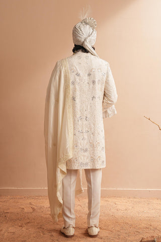 Sherwani Set for Indian Wedding – Ivory Serenel Vladimir by Shreyansh Designs