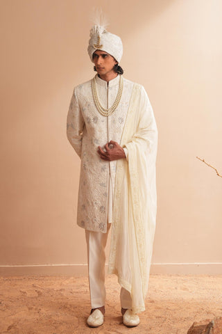 Sherwani Set for Indian Wedding – Ivory Serenel Vladimir by Shreyansh Designs