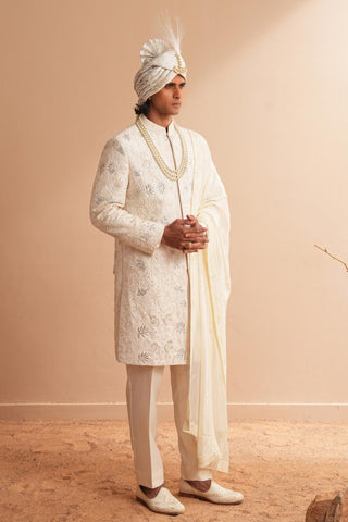 Sherwani Set for Indian Wedding – Ivory Serenel Vladimir by Shreyansh Designs