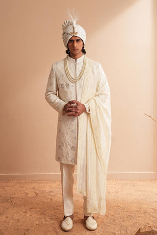 Sherwani Set for Indian Wedding – Ivory Serenel Vladimir by Shreyansh Designs