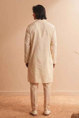 Kurta Set for Indian Wedding – Beige Serenel Iver by Shreyansh Designs