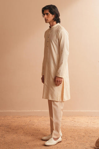 Kurta Set for Indian Wedding – Beige Serenel Iver by Shreyansh Designs