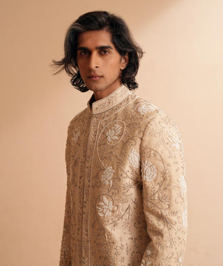 Sherwani Set for Indian Wedding – Beige Serenel Viserys by Shreyansh Designs