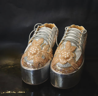 Twilight rose gold silver luxe sneakers