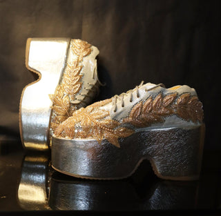 Twilight rose gold silver luxe sneakers