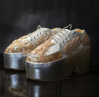 Twilight rose gold silver luxe sneakers