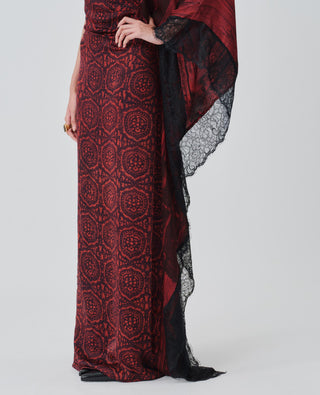 Ajrakh Dress Contemporary Wear – Red Rhea by Aroka