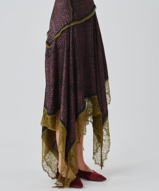 Ajrakh Dress Contemporary Wear – Purple Wildflower by Aroka